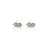 14kt Gold Tanzanite and London Blue Topaz Pavillion Studs