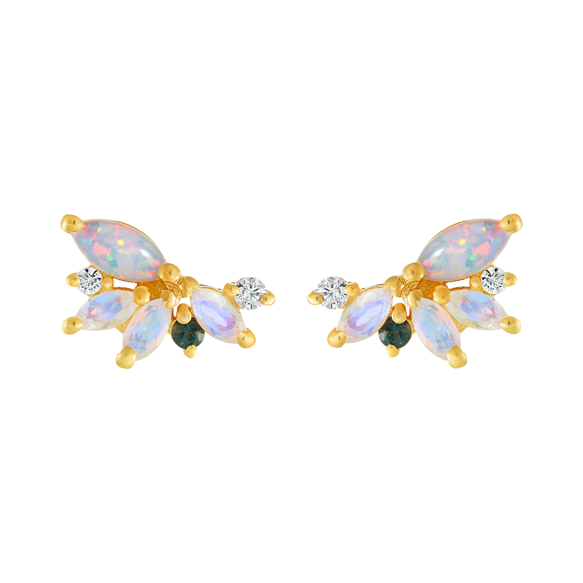 Opal & Diamond Butterfly Studs