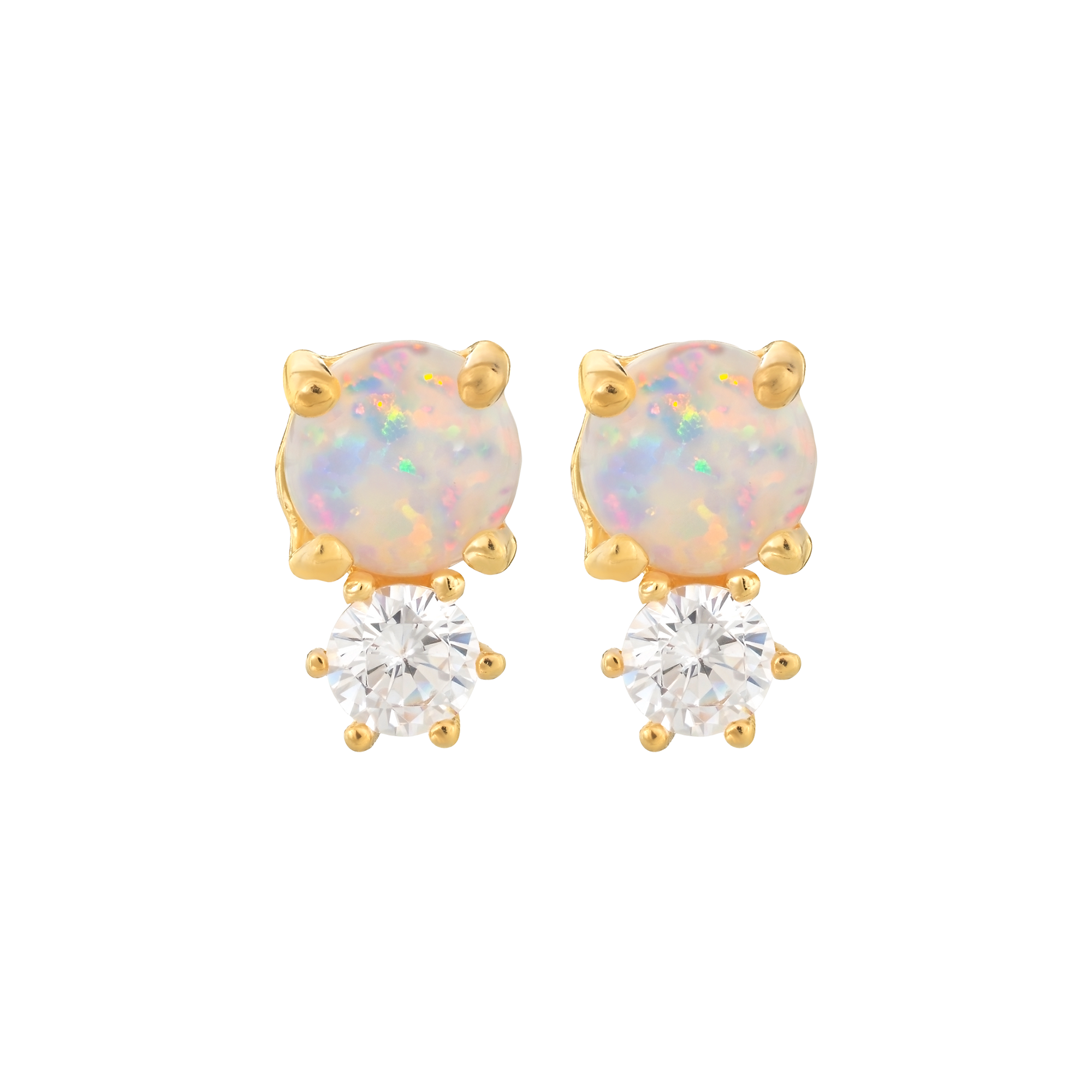 Opal & Faux Diamond Doublet Earrings | La Kaiser Opal & Faux Diamond Doublet Earrings | La Kaiser