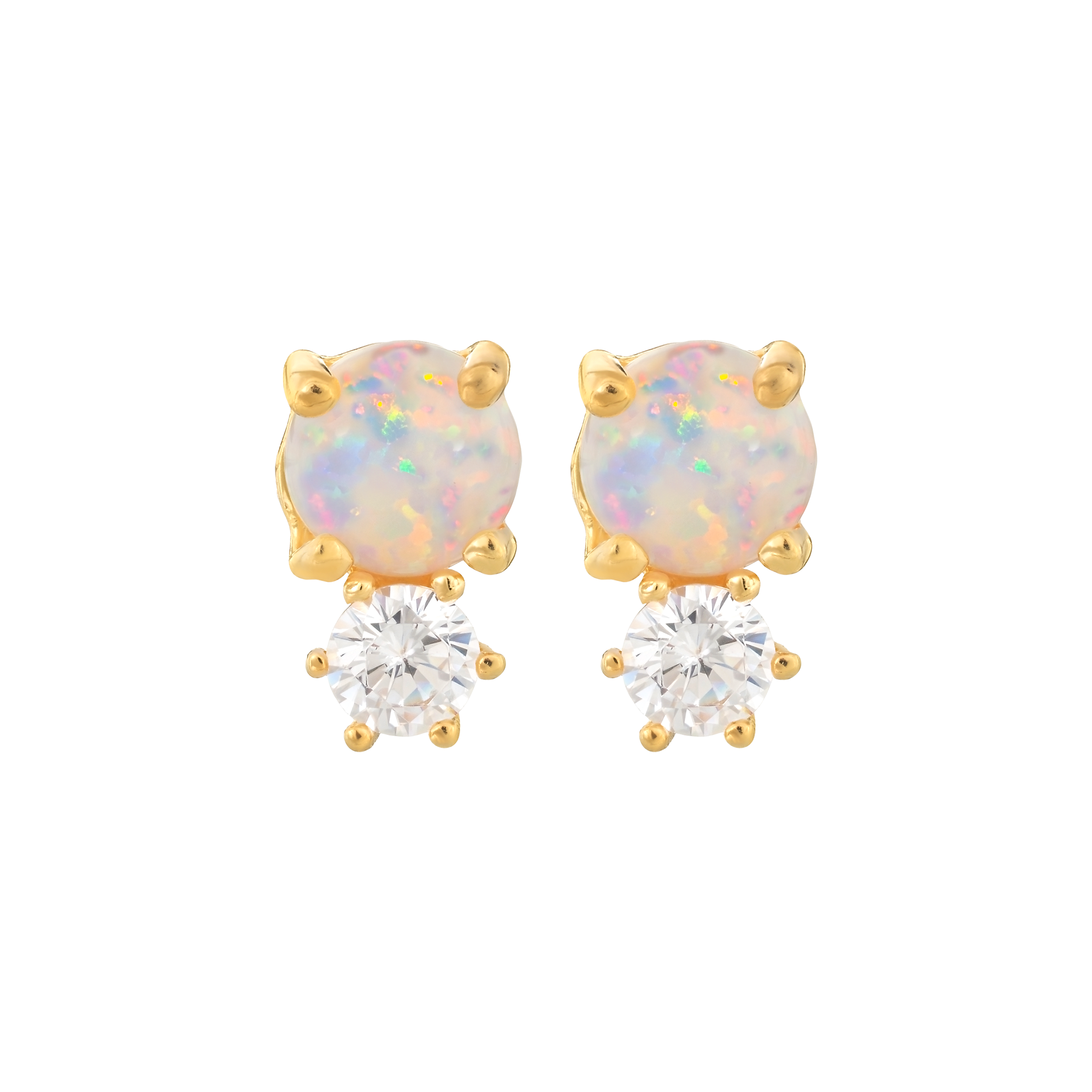 Opal & Faux Diamond Doublet Earrings | La Kaiser Opal & Faux Diamond Doublet Earrings | La Kaiser