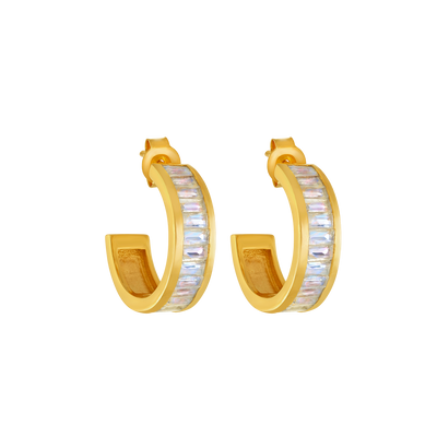 Rainbow Moonstone Skylar Hoops