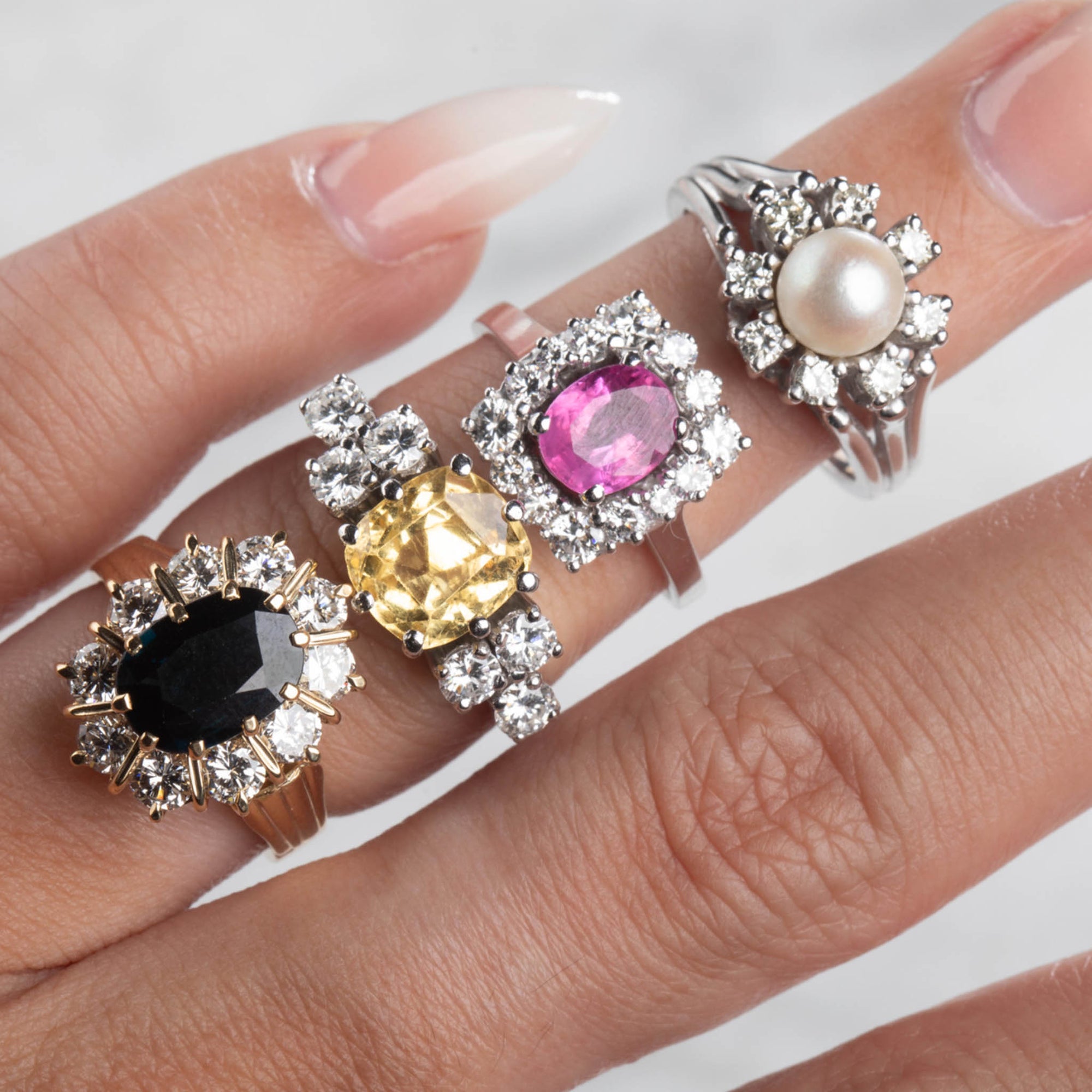 Vintage 14kt Citrine & Diamond St.Moritz Ring