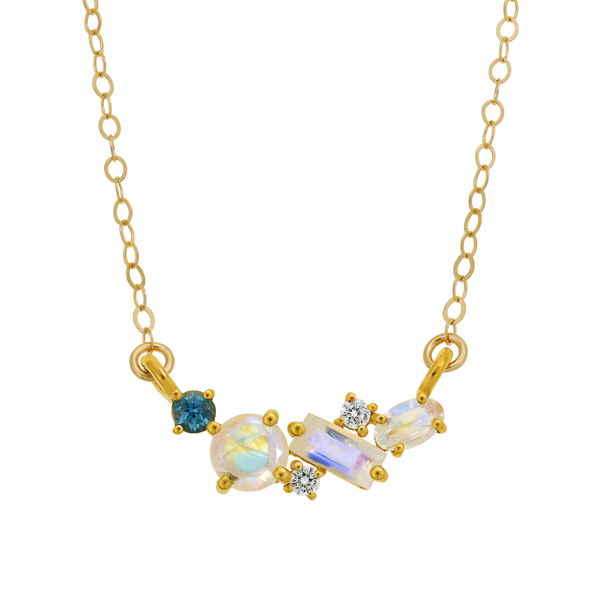Cantera opal × RainbowMoonstone necklace Cantera opal × Rainbow moonstone necklace | Lico macrame jewely shop