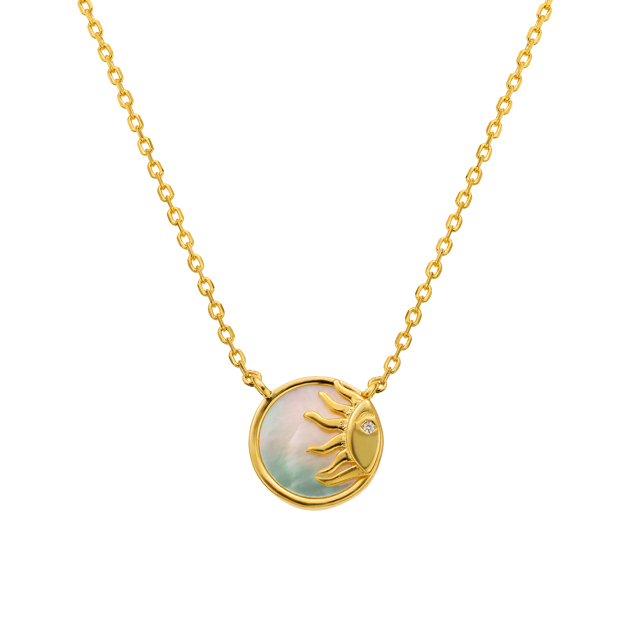 Mother of Pearl Sunshine Pendant in 18kt Gold | La Kaiser Mother of Pearl Sunshine Pendant in 18kt Gold | La Kaiser