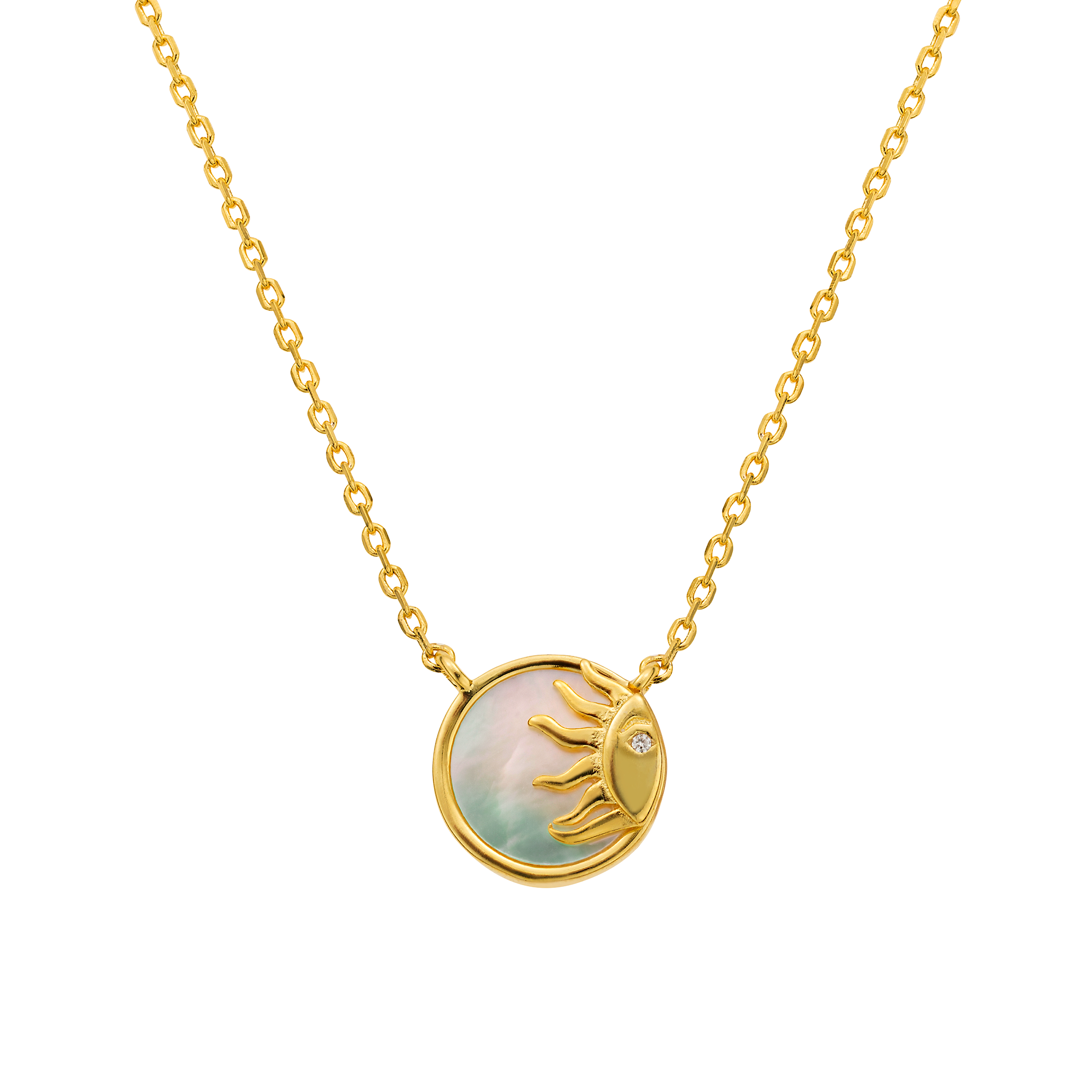 Mother of Pearl Sunshine Pendant in 18kt Gold | La Kaiser