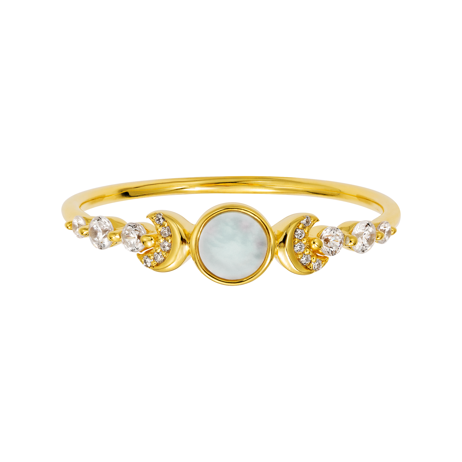 Mother of Pearl and Diamond Galaxy Ring