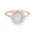 Rose Gold Rainbow Moonstone & Diamond Clarissa Ring