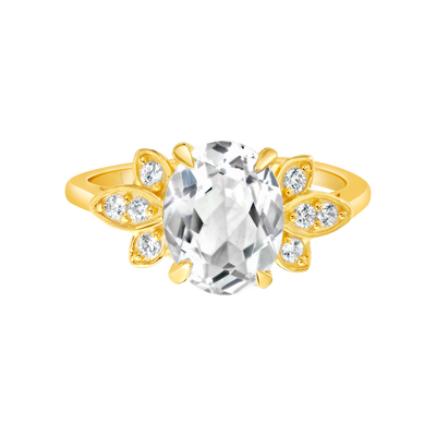 Topaz and Diamond Nymph Ring