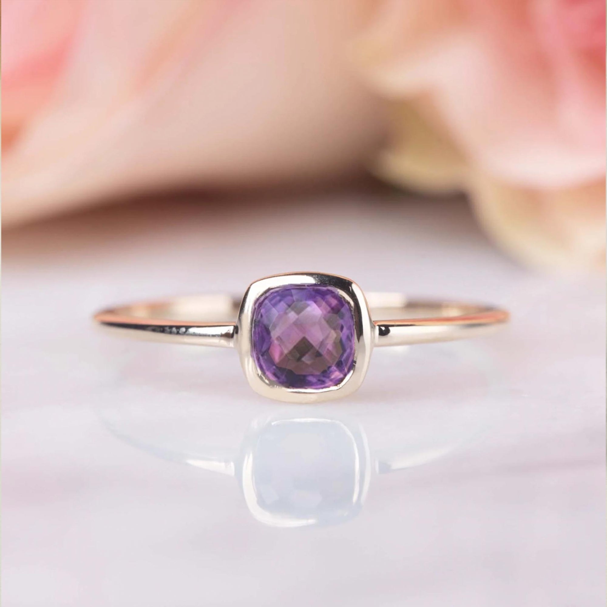 14kt Gold Amethyst Cleo Ring