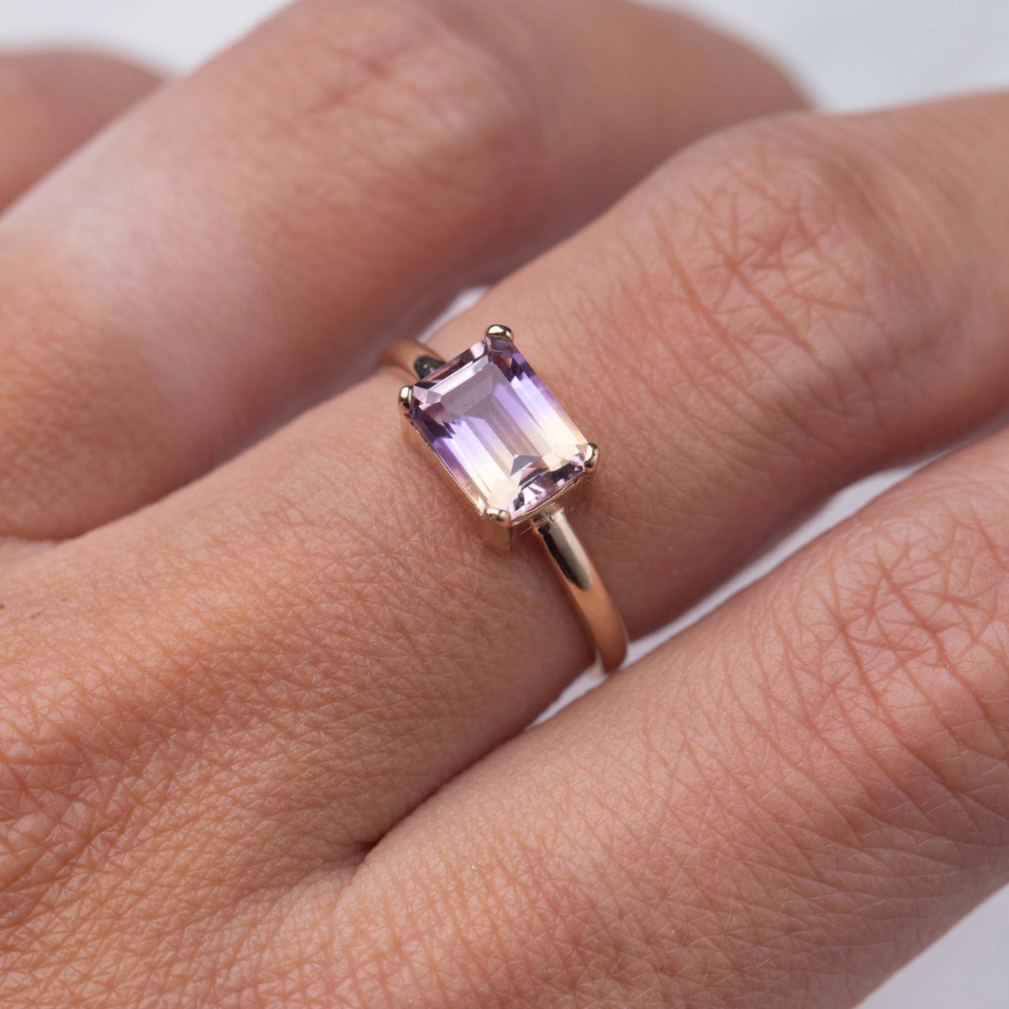 Solid Gold Ametrine Viola Ring