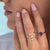 9kt Gold Rainbow Moonstone and Diamond Vivant Arc Ring