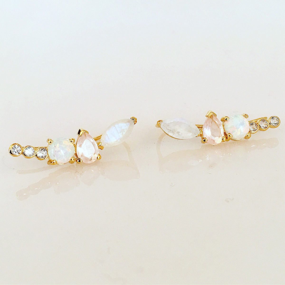 Rainbow Moonstone and Opal Wing Climbers