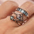 Solid Rose Gold Blue Tourmaline & Diamond Mist Ring