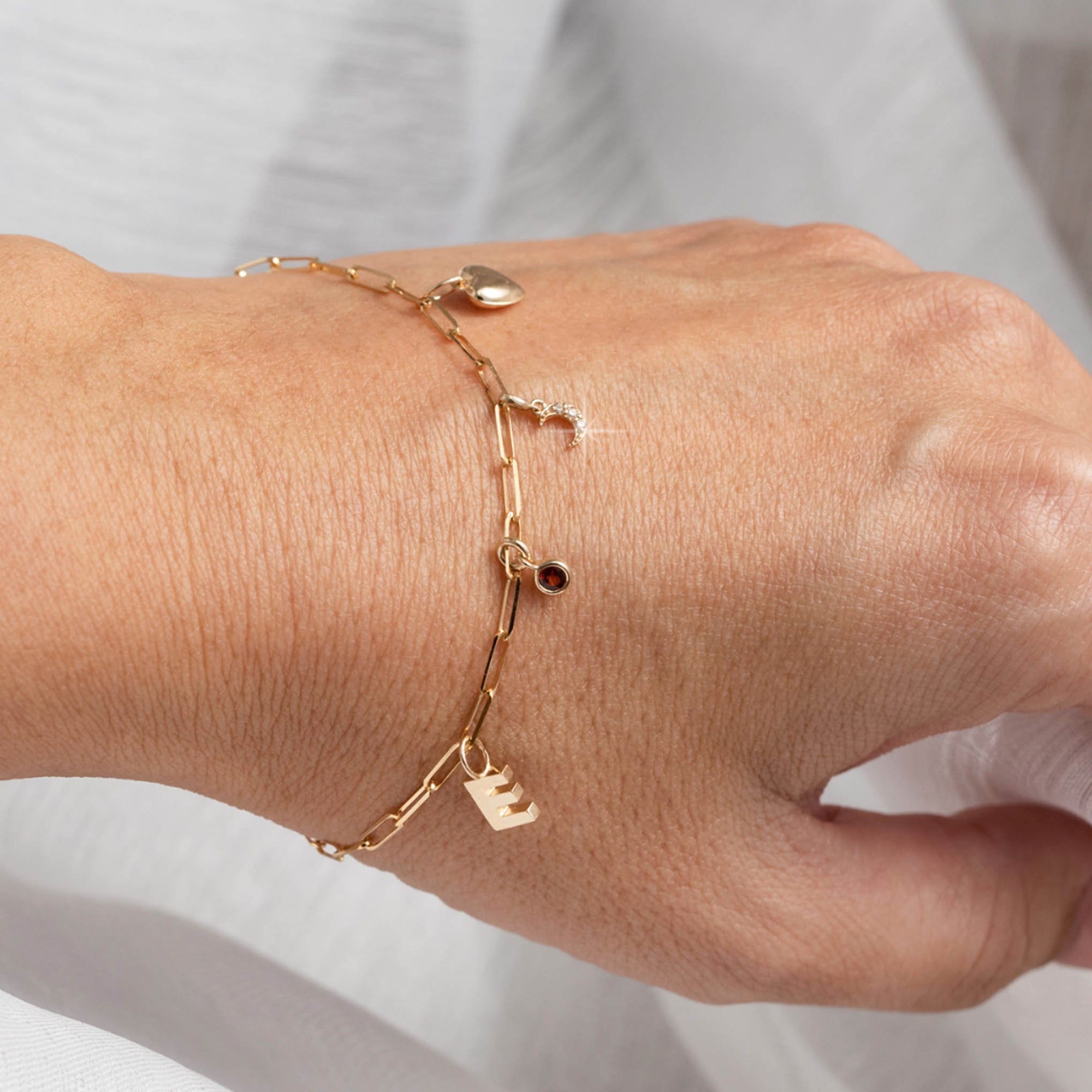 14kt Gold BYO Charm Paperclip Bracelet - La Kaiser