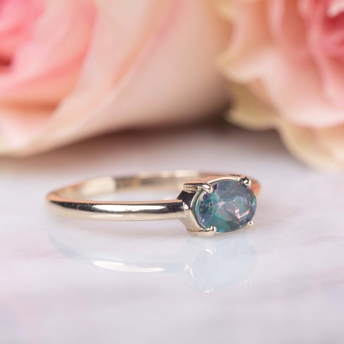 Solid Gold Rainbow Topaz Charmante Ring