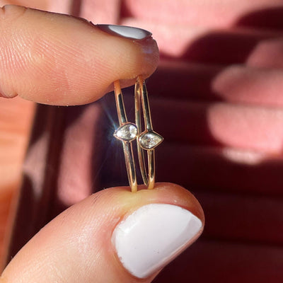 14kt Gold Diamond Dew Drop Ring