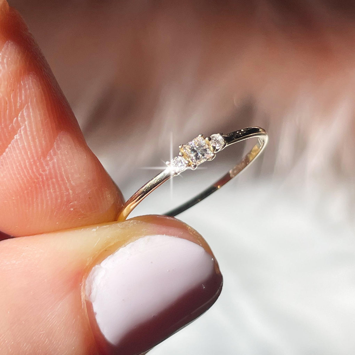 14kt Gold Diamond Petite Elle Ring