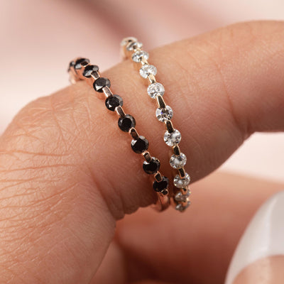 Solid Gold Moissanite Half Eternity Band