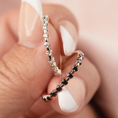 Solid Gold Moissanite Half Eternity Band