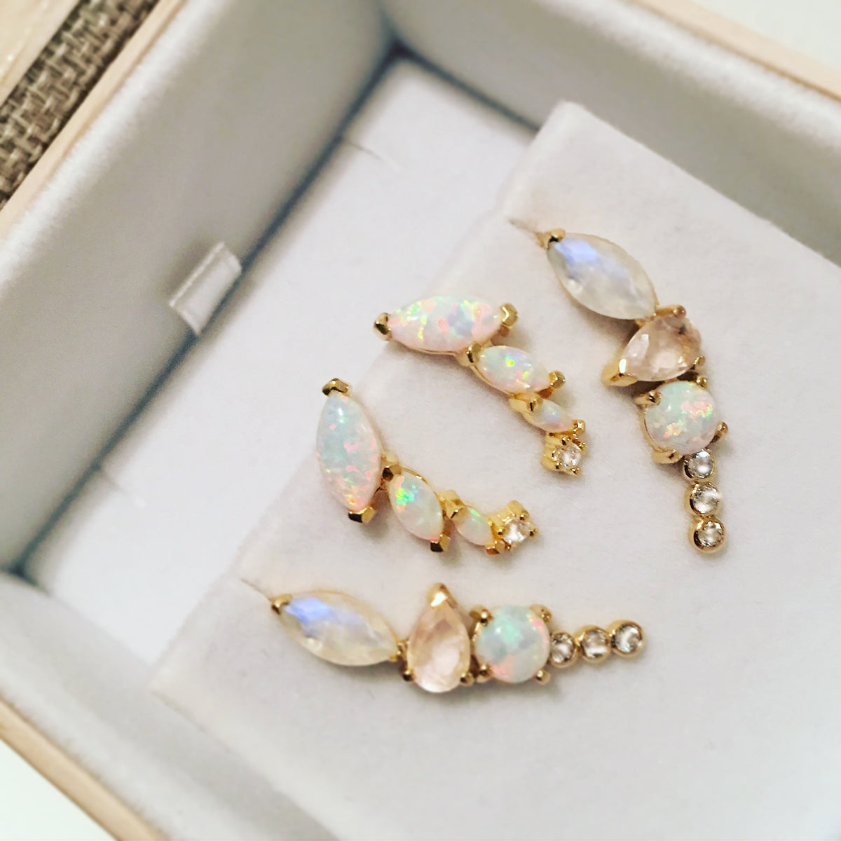 Rainbow Moonstone and Opal Wing Climbers