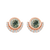 Rose Gold Moss Agate and Diamond Lunar Eclipse Studs
