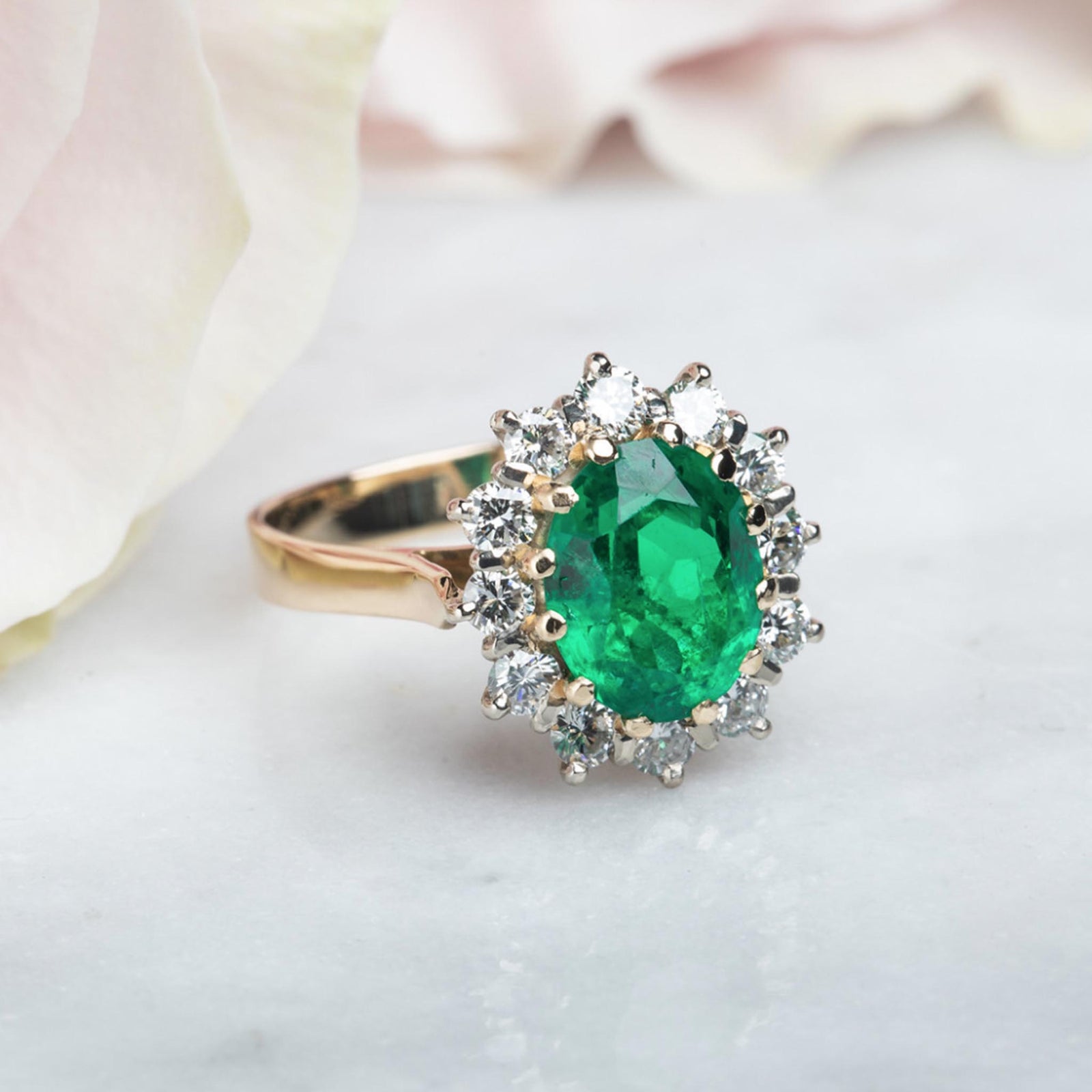 Vintage Emerald and Diamond Tirano Ring