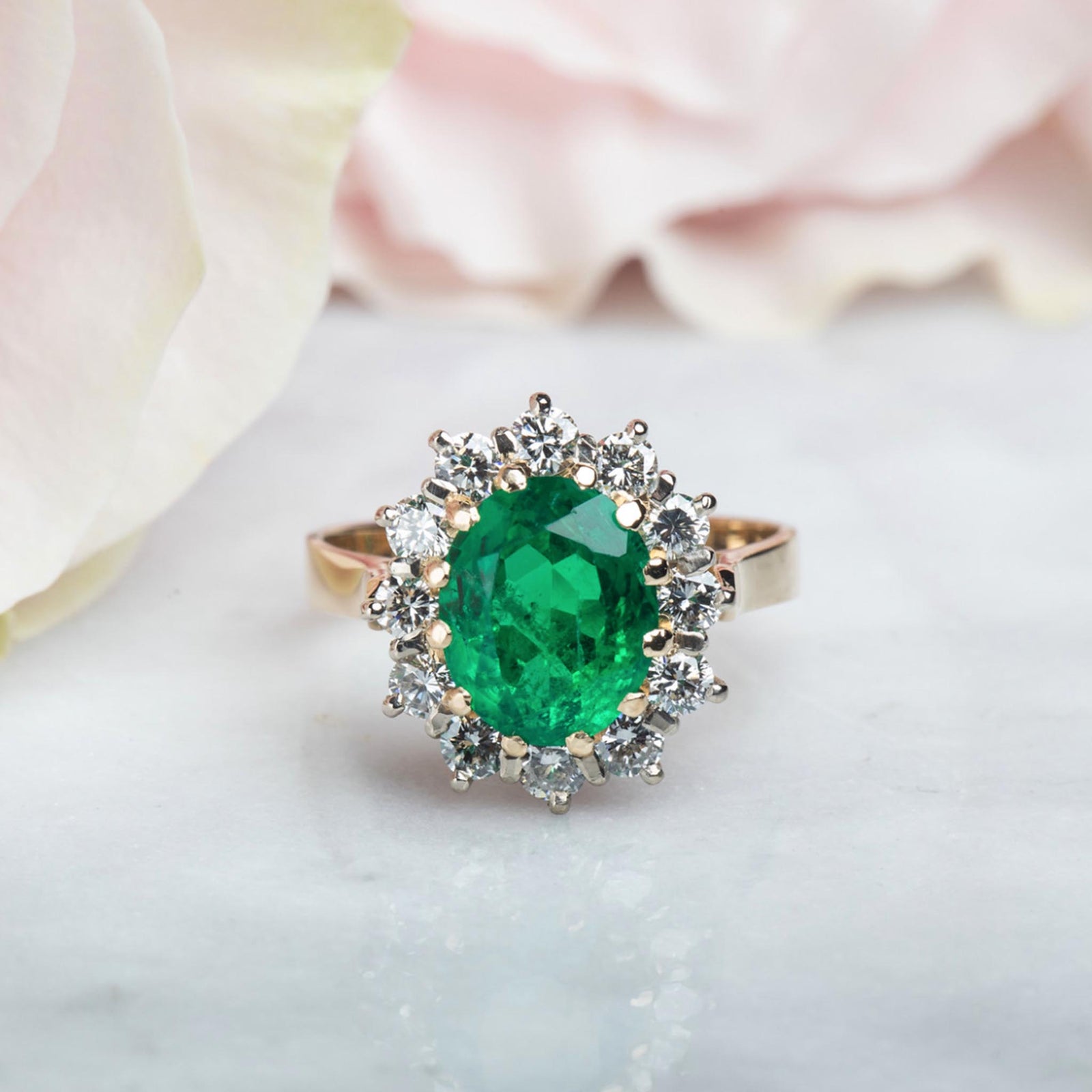 Vintage Emerald and Diamond Tirano Ring