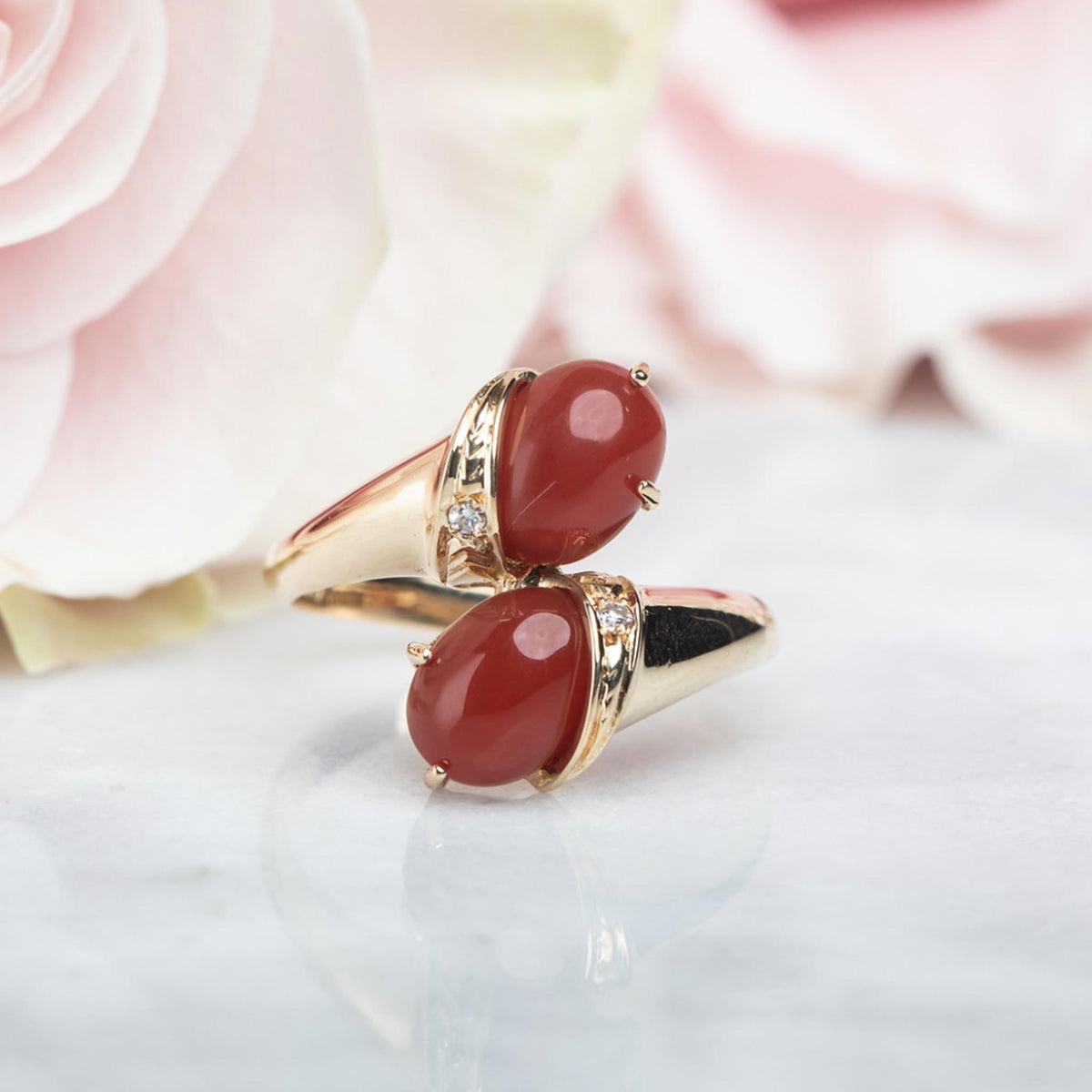 Vintage Garnet and Diamond Geneva Ring