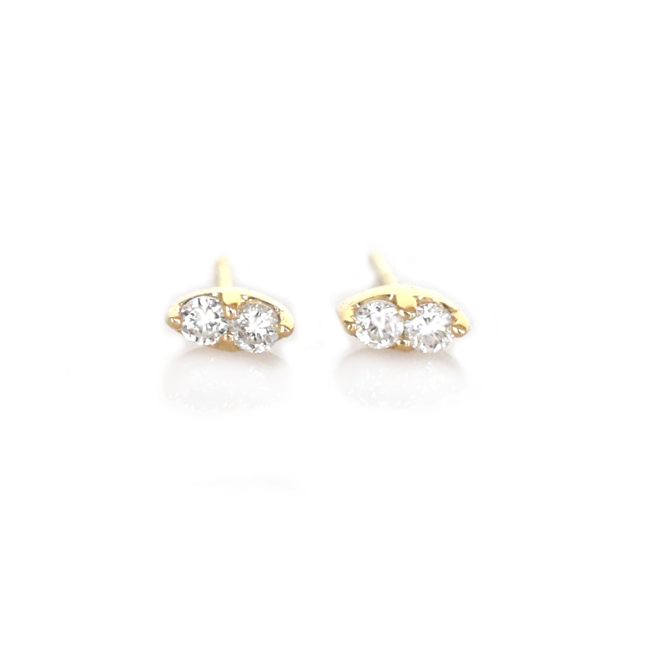 14kt Gold Diamond Pavilion Studs