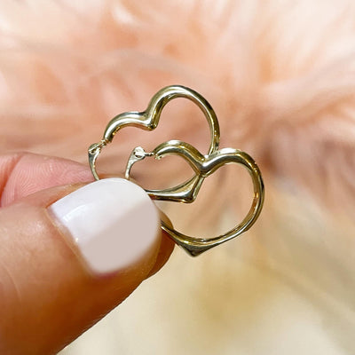 10kt Gold Forever Heart Hoops