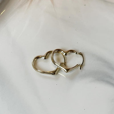 10kt Gold Forever Heart Hoops