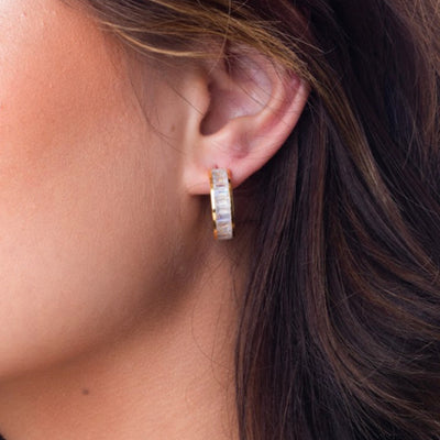 Rainbow Moonstone Skylar Hoops