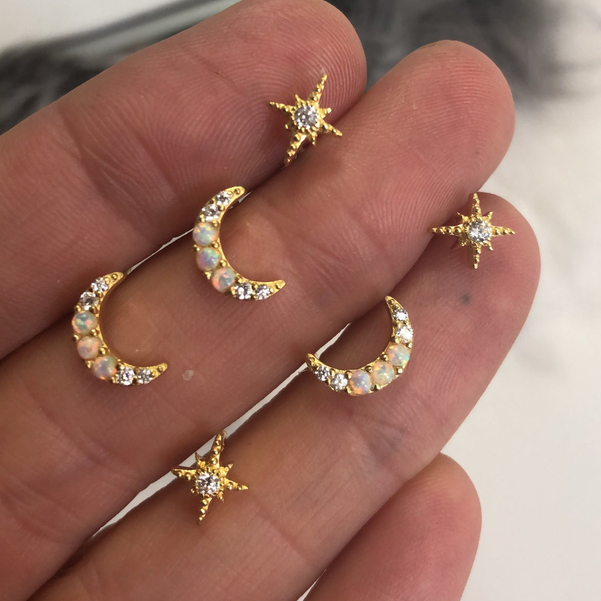 Opal & Diamond Celestial Dream Studs