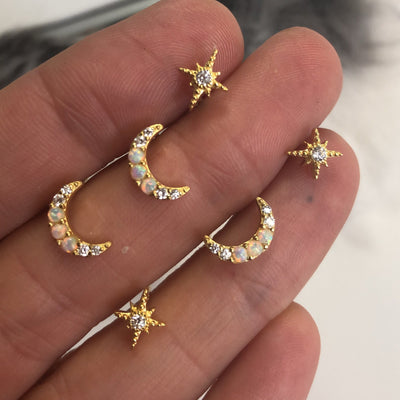 Opal & Diamond Celestial Dream Studs