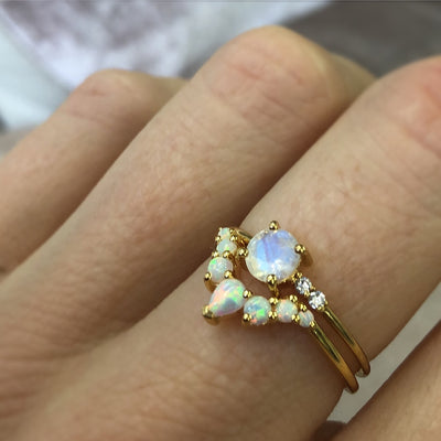 Opal Angels Arc Ring