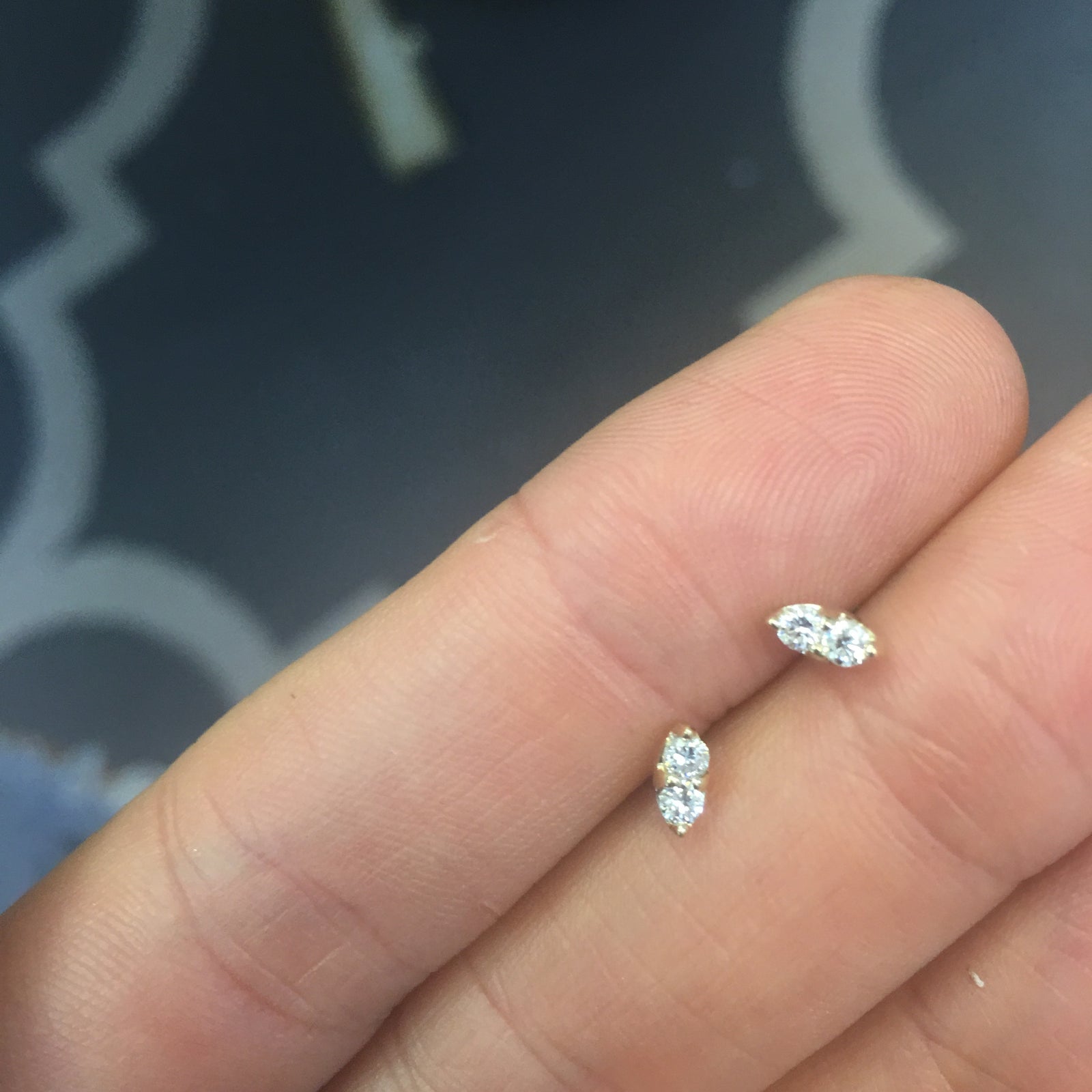 14kt Gold Diamond Pavilion Studs