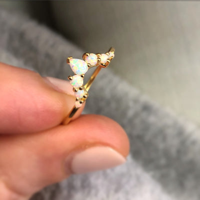 Opal Angels Arc Ring