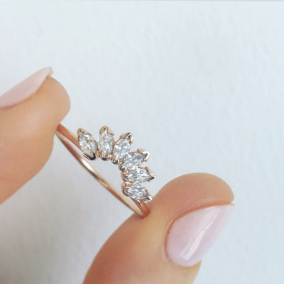 Solid Gold Diamond Caribbean Sunrise Ring