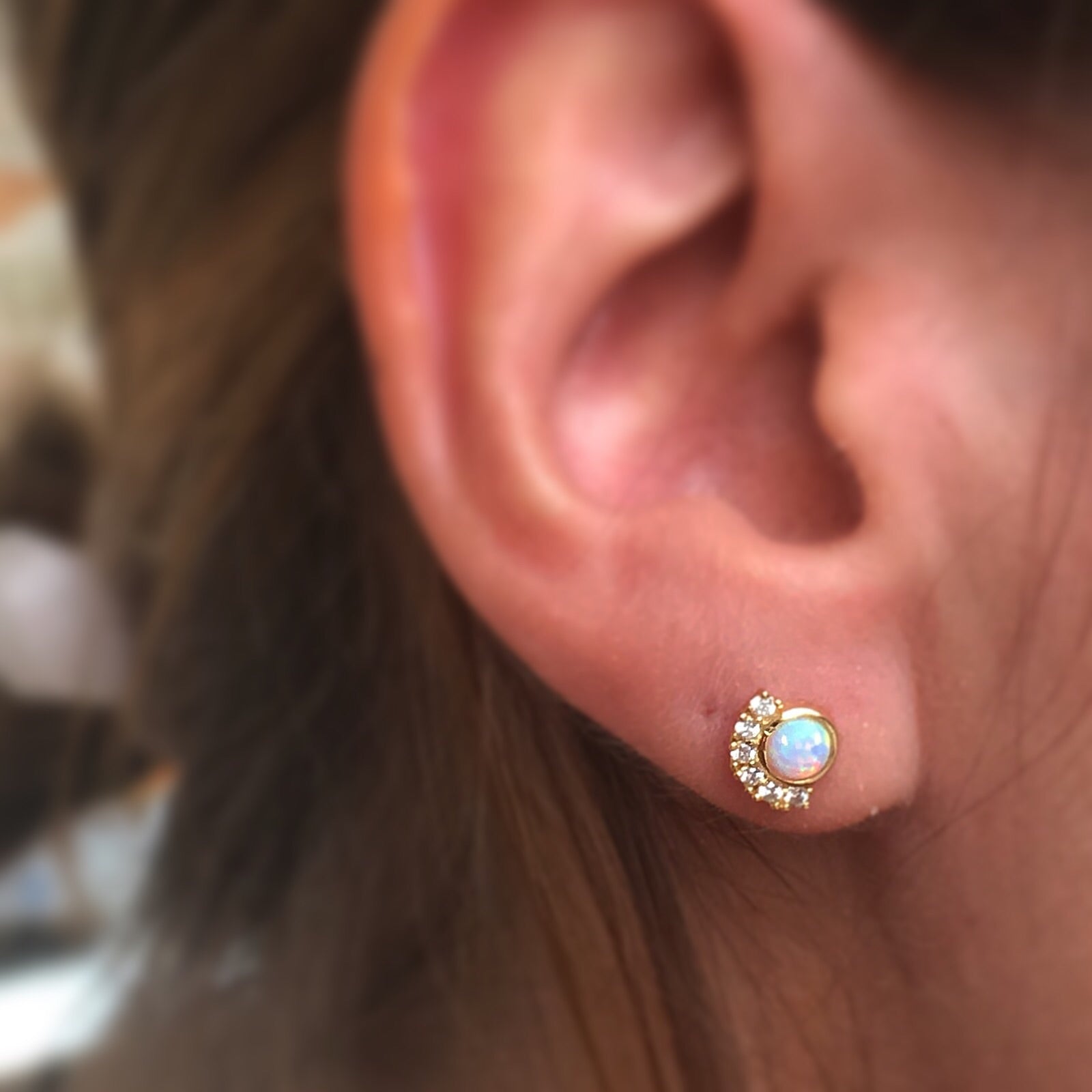 Opal & Diamond Parisian Sunset Studs