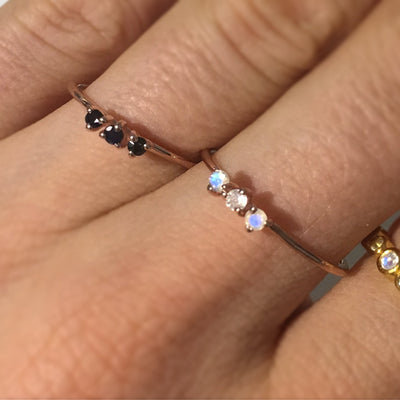Rainbow Moonstone & Rose Gold Duchess Ring