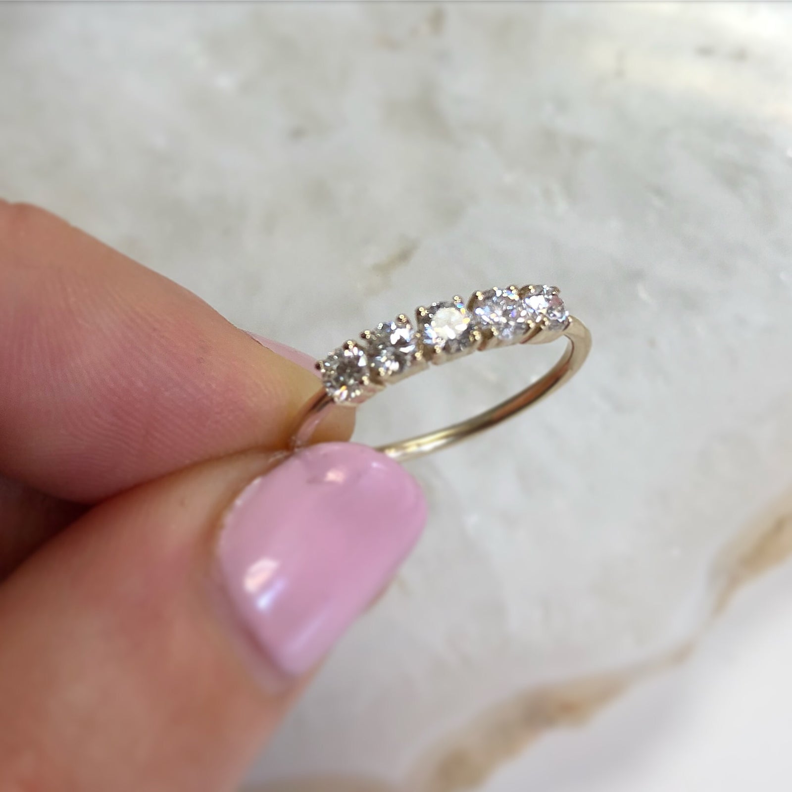 14kt Gold Diamond Lovers Bridge Band