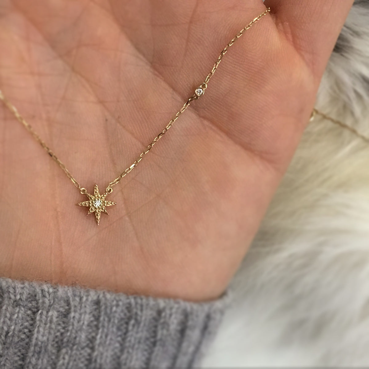 14kt Gold Diamond Stardust Pendant