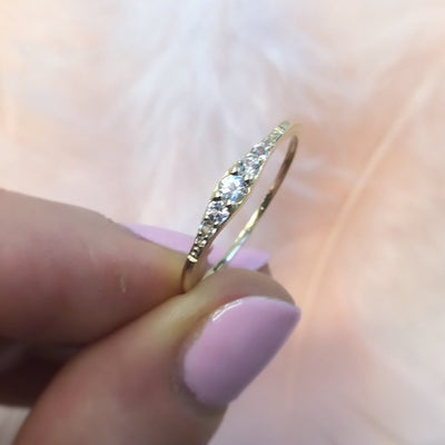 Solid Gold White Sapphire Ella Vie Ring