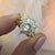 9kt Gold Rainbow Moonstone, Morganite and Diamond Unicorn Ring
