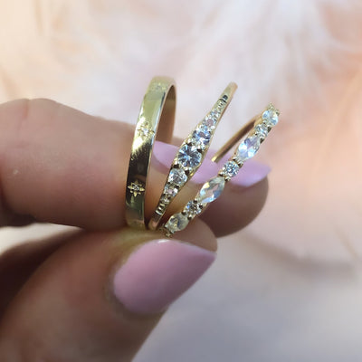 Solid Gold White Sapphire Ella Vie Ring