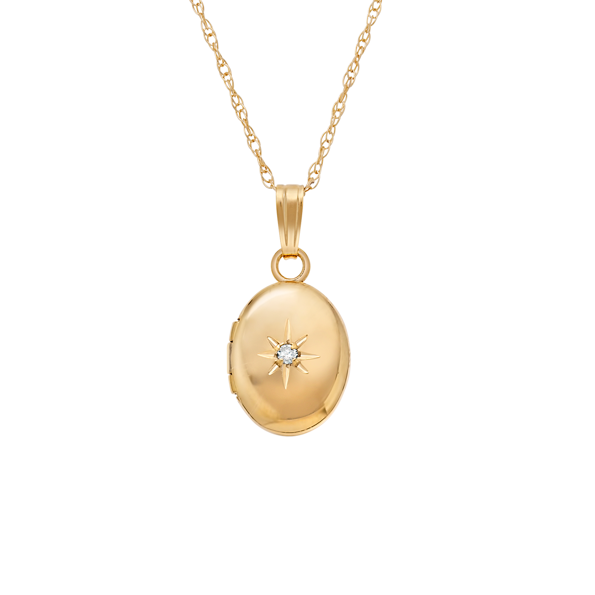 Solid 14kt Gold Forever Close To My Heart Diamond Locket (Large version)