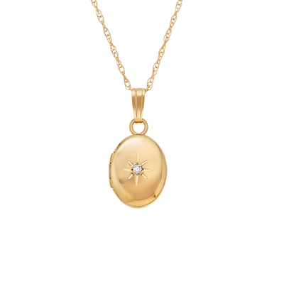 Solid 14kt Gold Forever Close To My Heart Diamond Locket (Large version)