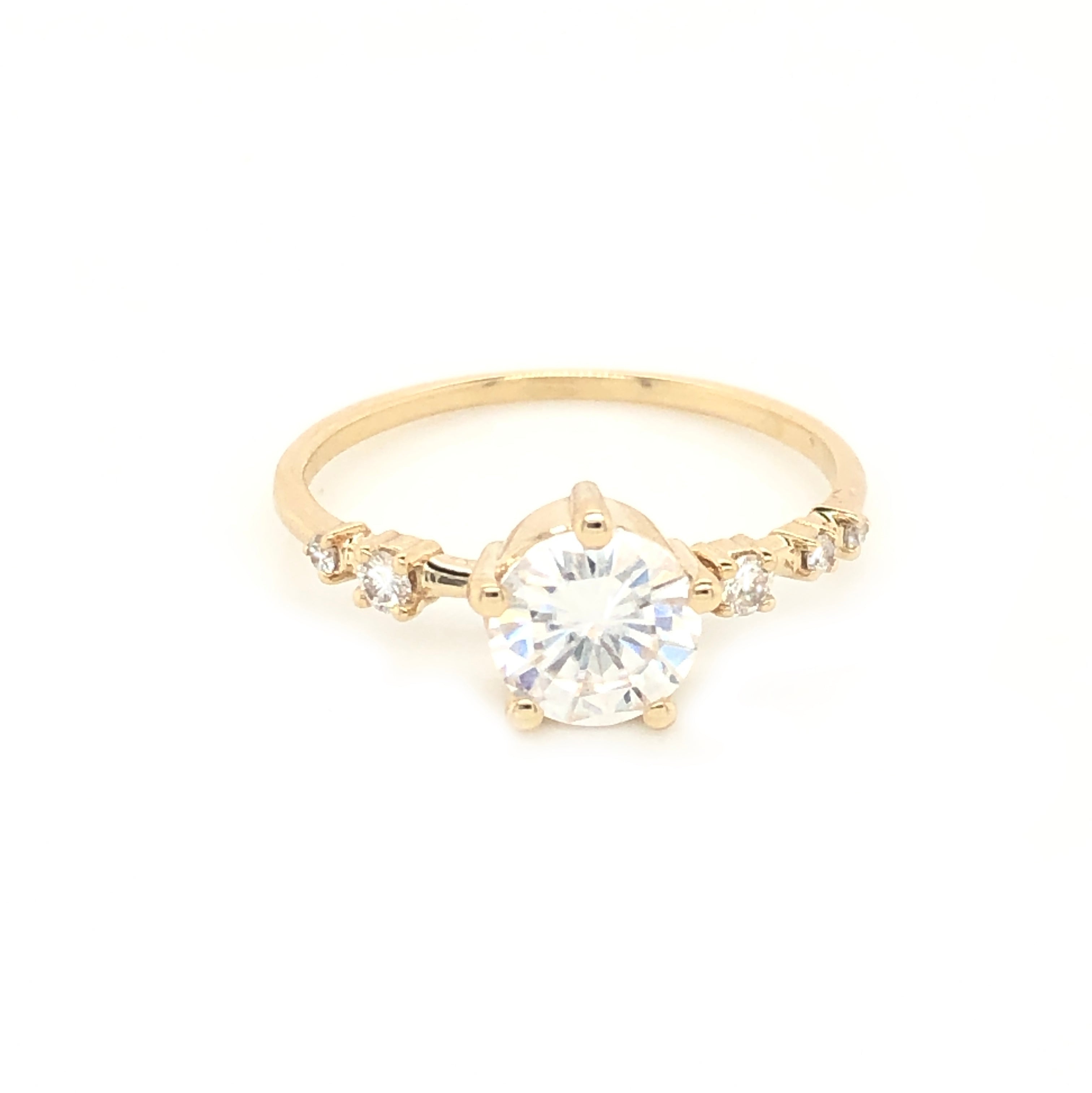 Moissanite & Diamond Gold Engagement Ring | La Kaiser