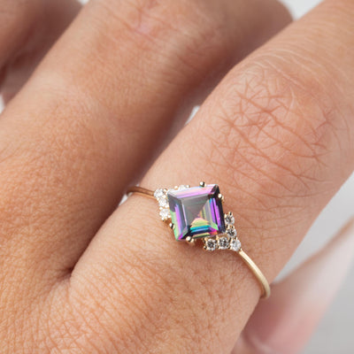 14kt Mystic Topaz Shield Ring
