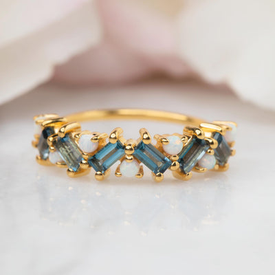 London Blue Topaz & Opal Fire on Ice Ring